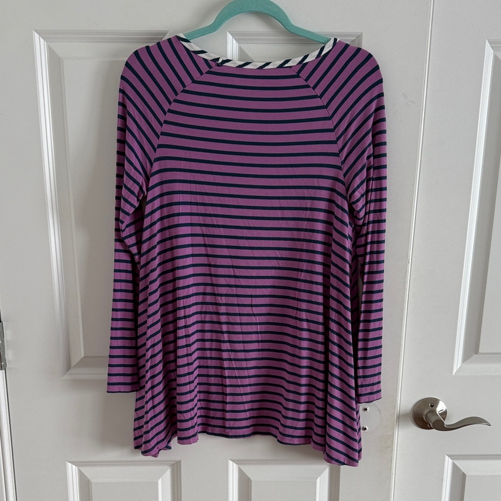 Matilda Jane Striped Purple and Blue Tunic Top SZ Small 95% Modal - Picture 6 of 8